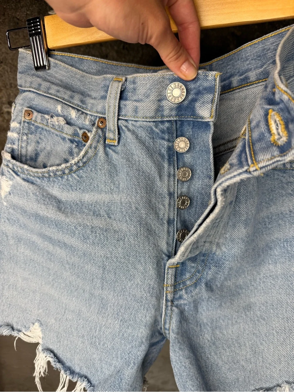 Agolde Parker Long Distressed High-Rise Denim Shorts